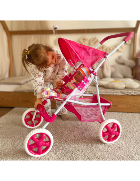 WOOPIE ROYAL Wózek dla Lalek Spacerówka w Kwiaty
