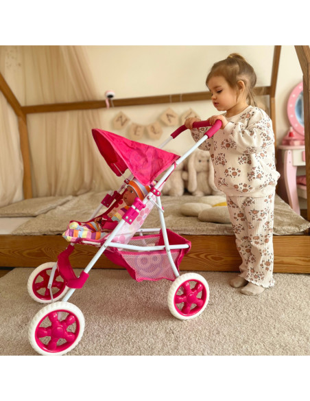 WOOPIE ROYAL Wózek dla Lalek Spacerówka w Kwiaty