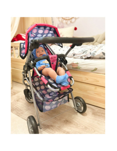 WOOPIE Wózek dla Lalek Regulowane Siedzisko  4 Koła