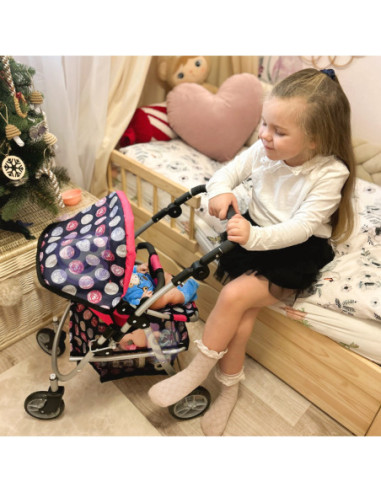 WOOPIE Wózek dla Lalek Regulowane Siedzisko  4 Koła