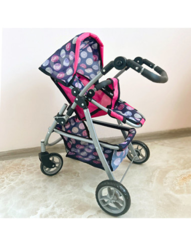 WOOPIE Wózek dla Lalek Regulowane Siedzisko  4 Koła