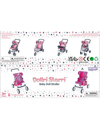 WOOPIE Wózek dla Lalek Regulowane Siedzisko  4 Koła