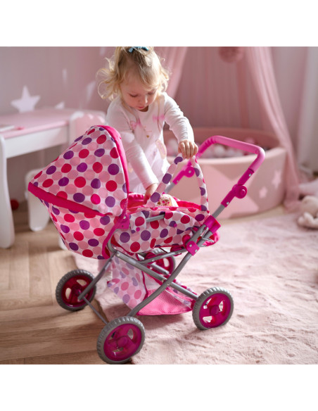 WOOPIE ROYAL Wózek dla Lalek 4w1 Nosidełko Blokowane Kółka