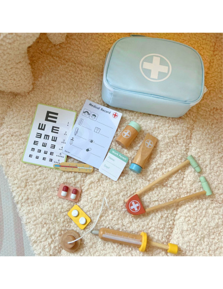 TOOKY TOY Drewniany Zestaw Małego Lekarza Doktora w Walizce z Akcesoriami