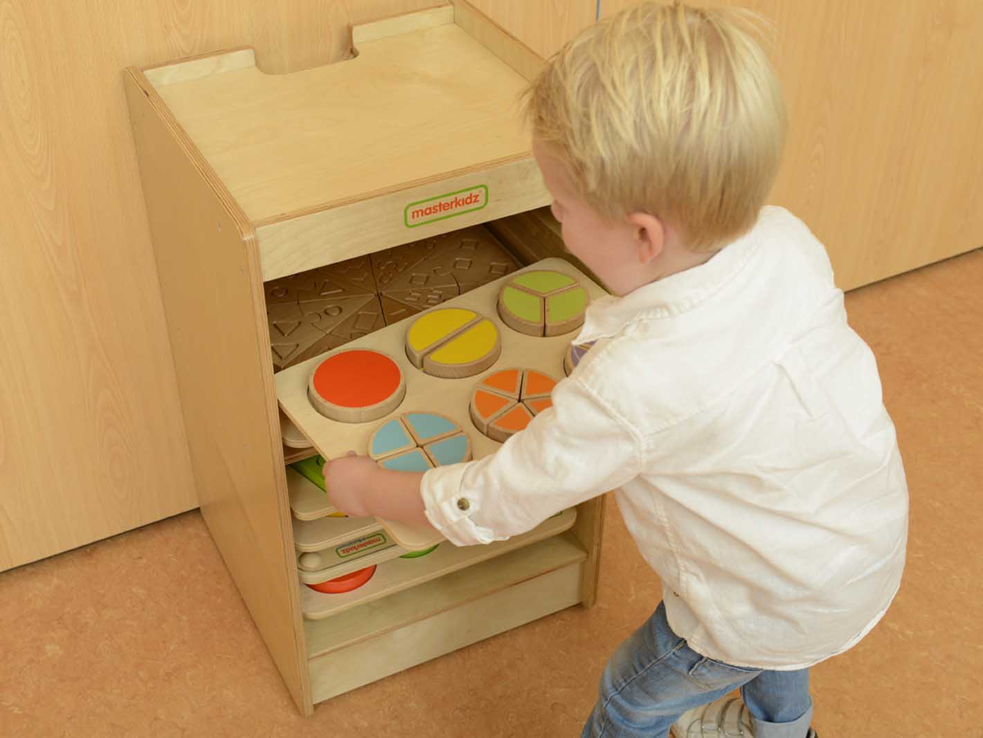 Szafeczka do przechowywania tabliczek edukacyjnych i gier 10 sztuk kółka