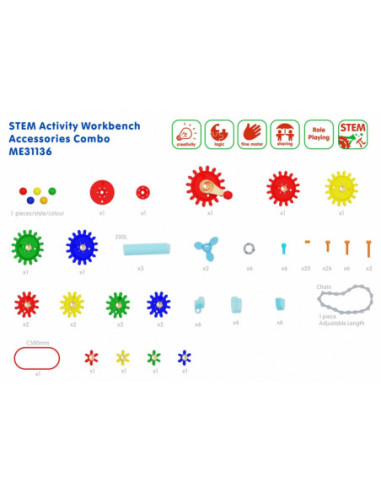 MASTERKIDZ Zestaw Akcesoriów Do Stołu Warsztatowego STEM 111 Elementów