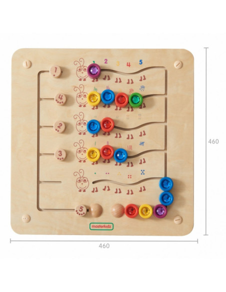 MASTERKIDZ Kolorowe Gąsieniczki Nauka Liczb i Ilości - Tablica Ścienna Edukacyjna Montessori