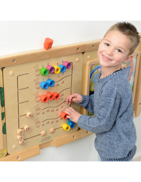 MASTERKIDZ Kolorowe Gąsieniczki Nauka Liczb i Ilości - Tablica Ścienna Edukacyjna Montessori