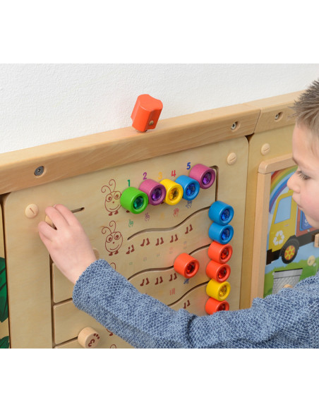 MASTERKIDZ Kolorowe Gąsieniczki Nauka Liczb i Ilości - Tablica Ścienna Edukacyjna Montessori