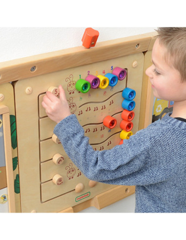 MASTERKIDZ Kolorowe Gąsieniczki Nauka Liczb i Ilości - Tablica Ścienna Edukacyjna Montessori