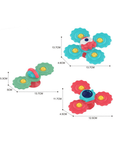 WOOPIE BABY Gryzak Spinner Wirujący z Przyssawką Zestaw 3 szt _5SZT
