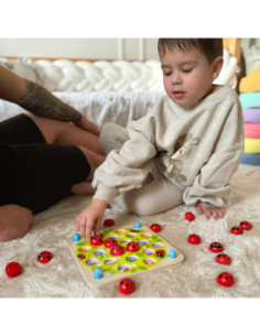 WOOPIE GREEN Memory Drewniana Gra pamięciowa Edukacyjna Układanka Biedronka 2