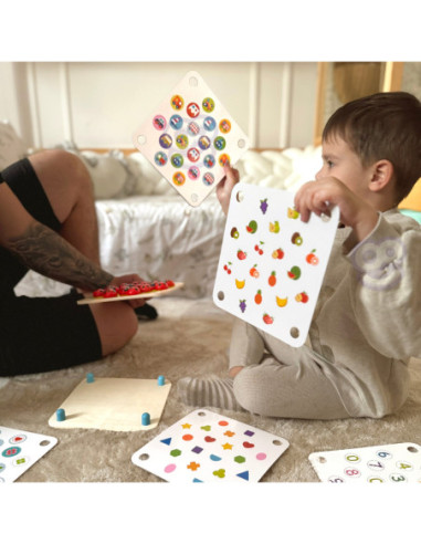 WOOPIE GREEN Memory Drewniana Gra pamięciowa Edukacyjna Układanka Biedronka