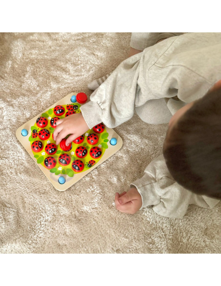 WOOPIE GREEN Memory Drewniana Gra pamięciowa Edukacyjna Układanka Biedronka