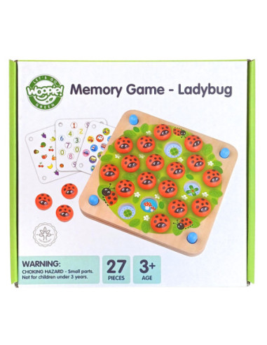 WOOPIE GREEN Memory Drewniana Gra pamięciowa Edukacyjna Układanka Biedronka