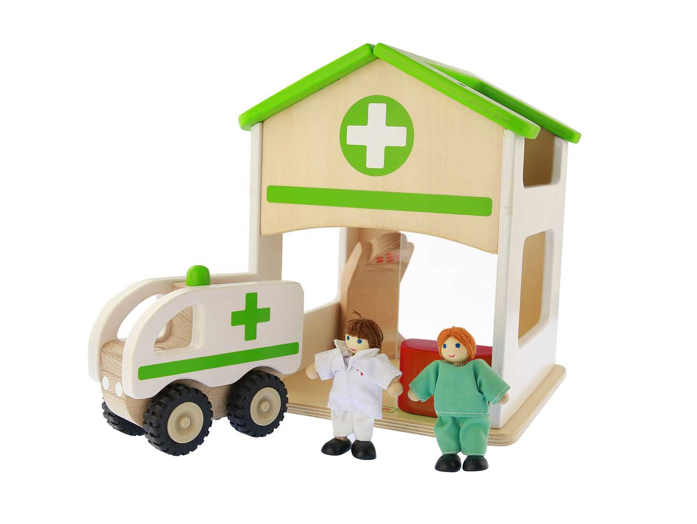 Mini szpital drewniany zestaw makieta