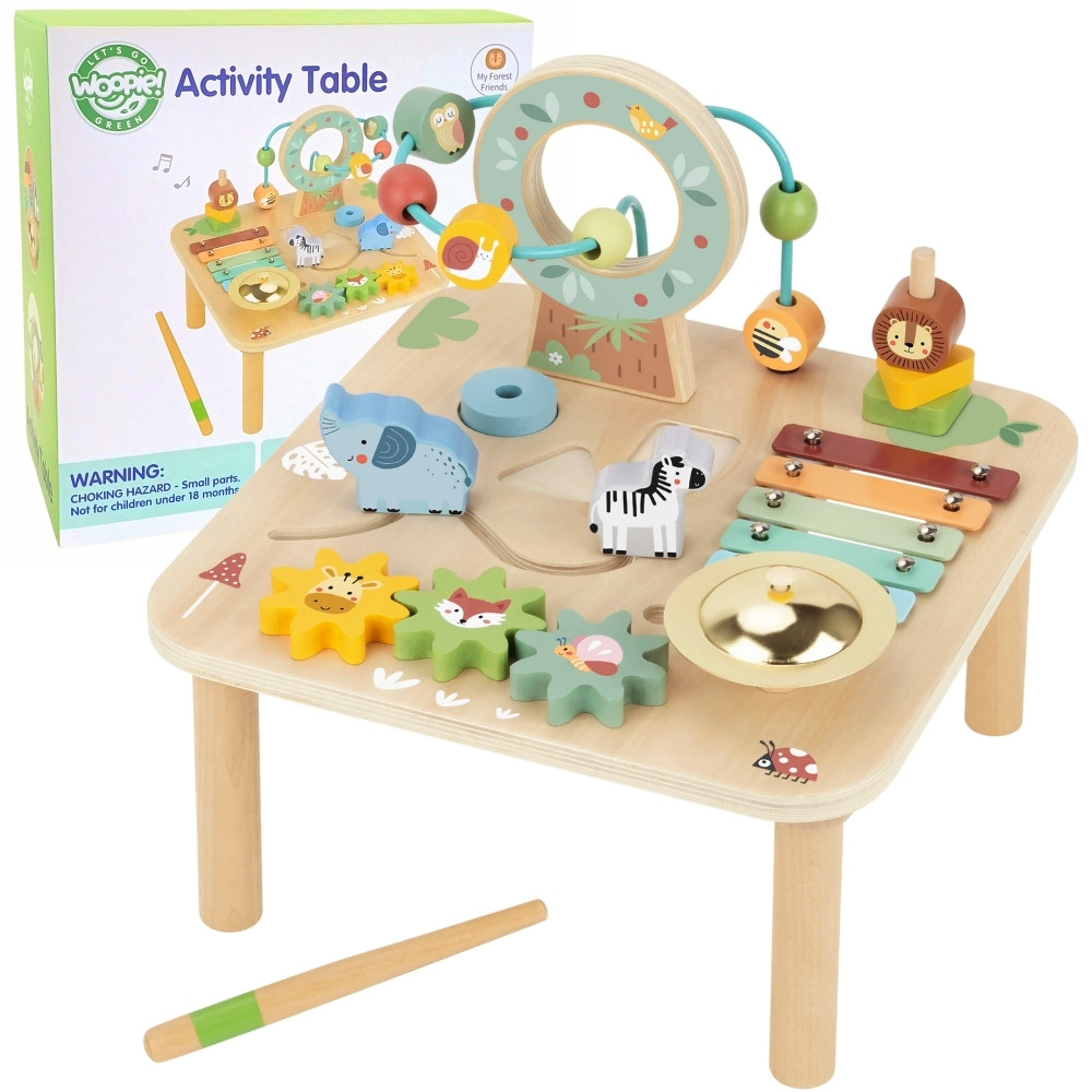 WOOPIE Green Träbord Musikaliskt Montessori 5-i-1