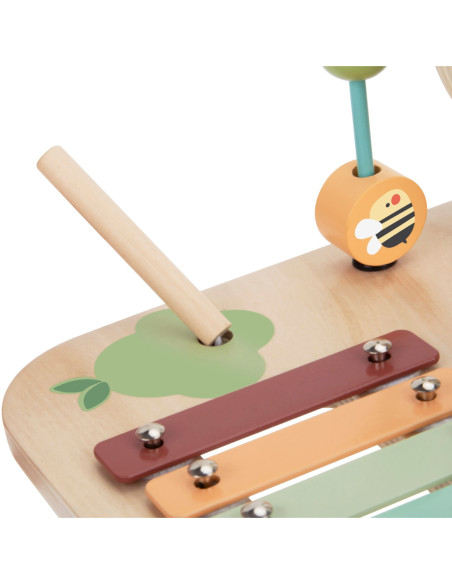 WOOPIE GREEN Drewniany Stolik Edukacyjny Muzyczny Labirynt Sensoryczny 5W1