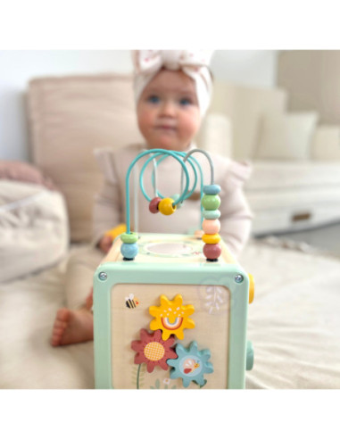 WOOPIE GREEN Drewniana Kostka Aktywności Multifunkcyjna Edukacyjna Sorter