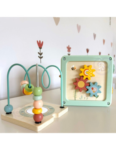 WOOPIE GREEN Drewniana Kostka Aktywności Multifunkcyjna Edukacyjna Sorter