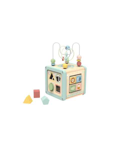 WOOPIE GREEN Drewniana Kostka Aktywności Multifunkcyjna Edukacyjna Sorter