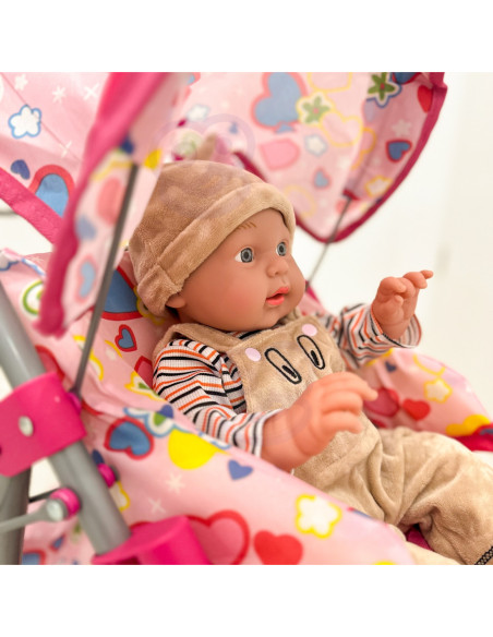 WOOPIE ROYAL Spacerówka Wózek dla Lalek Serca Kolorowe