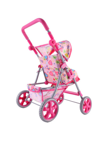 WOOPIE ROYAL Spacerówka Wózek dla Lalek Serca Kolorowe