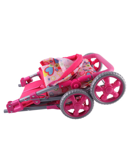 WOOPIE ROYAL Spacerówka Wózek dla Lalek Serca Kolorowe