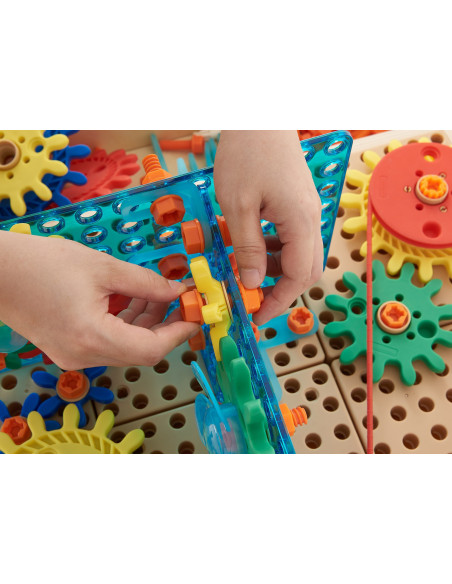 Masterkidz Zestaw kolorowych trybików i kół zębatych 198 elemenów