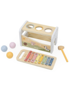 VIGA Drewniany Zestaw Wybijanka + Cymbałki 2w1 2