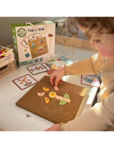 WOOPIE GREEN Drewniana Przybijanka z Młotkiem Układanka 20 wzorów 82 el. 2