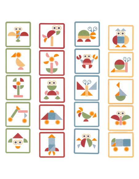 WOOPIE GREEN Drewniana Przybijanka z Młotkiem Układanka 20 wzorów 82 el.