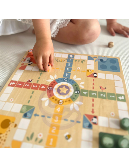 WOOPIE GREEN Gry Planszowe  Logiczne 2w1 Ludo Chińczyk + Uwolnij Zwierzątka