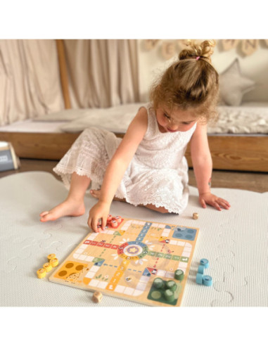 WOOPIE GREEN Gry Planszowe  Logiczne 2w1 Ludo Chińczyk + Uwolnij Zwierzątka