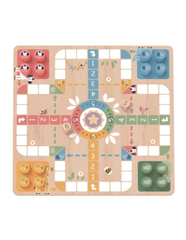 WOOPIE GREEN Gry Planszowe  Logiczne 2w1 Ludo Chińczyk + Uwolnij Zwierzątka