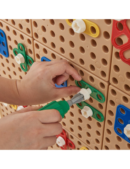 MASTERKIDZ Zestaw Geometrycznych Kształtów Klocków do Paneli Ściennych STEM 260 el.