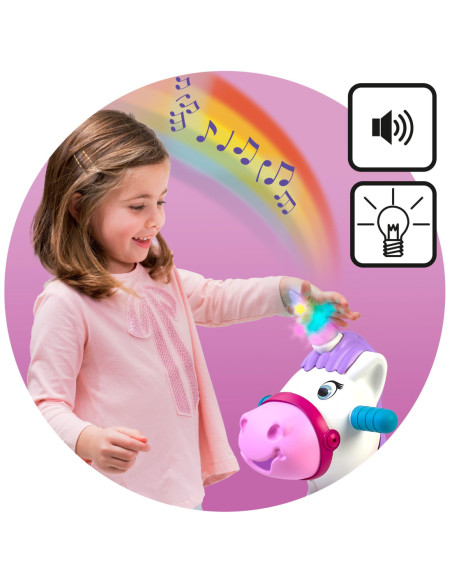 FEBER Interaktywny Bujany Jednorożec 2w1 – Jeździk Biegowy