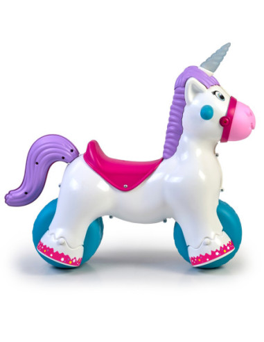 FEBER Interaktywny Bujany Jednorożec 2w1 – Jeździk Biegowy