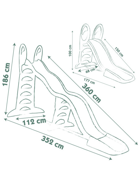 Smoby Zjeżdżalnia MEGAGLISS 2w1