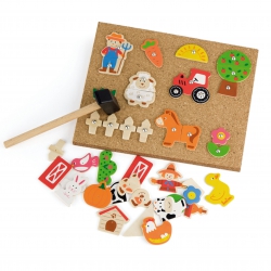 Wooden Farm Nailer Viga Toys Cork Montessori Board