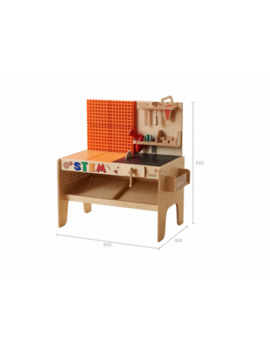 MASTERKIDZ Drewniany Warsztat XXL Montessori STEM z Narzędziami