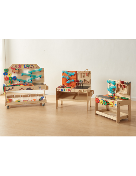 MASTERKIDZ Drewniany Warsztat XXL Montessori STEM z Narzędziami