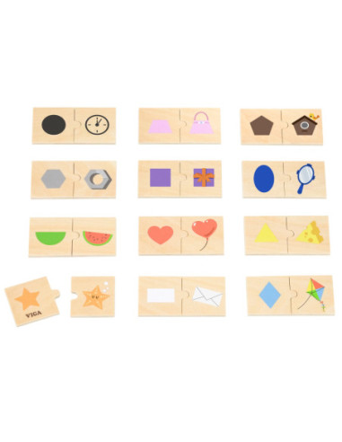 VIGA Zestaw Puzzli Łączenie Kształtów i Przedmiotów