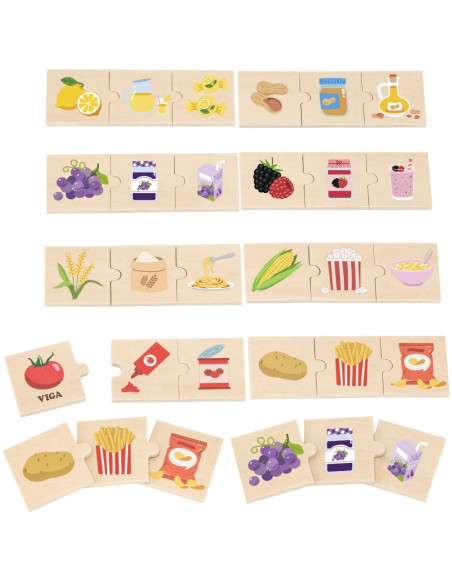 VIGA Zestaw Puzzli Odkrywaj Związki Między Naturą a Jedzeniem