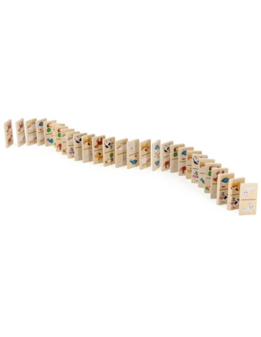 VIGA Drewniane Domino 2w1 Zwierzęta i Liczby