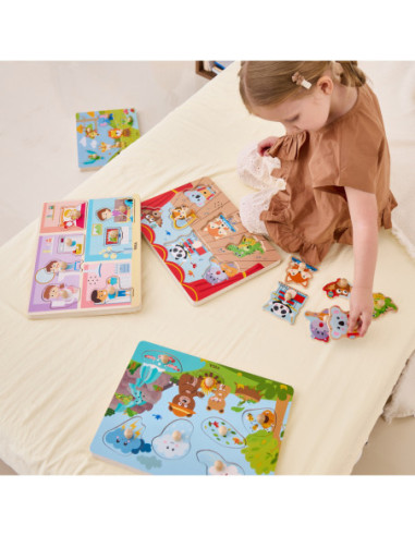 VIGA Puzzle Dźwiękowe Dopasuj Zwierzęta Egzotyczne