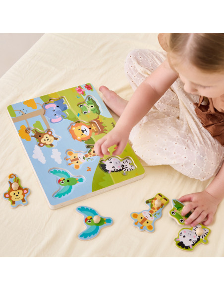 VIGA Puzzle Dźwiękowe Dopasuj Zwierzęta Egzotyczne