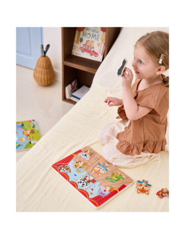 VIGA Puzzle Dźwiękowe Dopasuj Muzykujące Zwierzęta