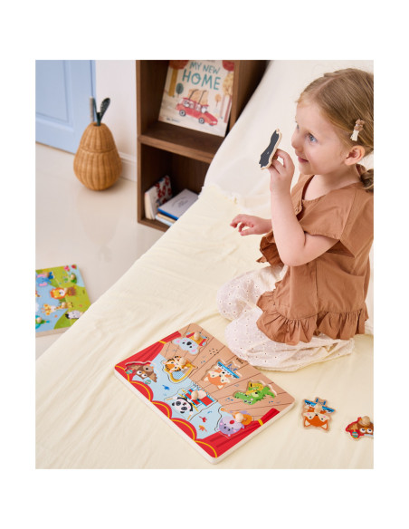 VIGA Puzzle Dźwiękowe Dopasuj Muzykujące Zwierzęta
