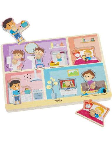 VIGA Puzzle Dźwiękowe Dopasuj Codzienne Aktywności